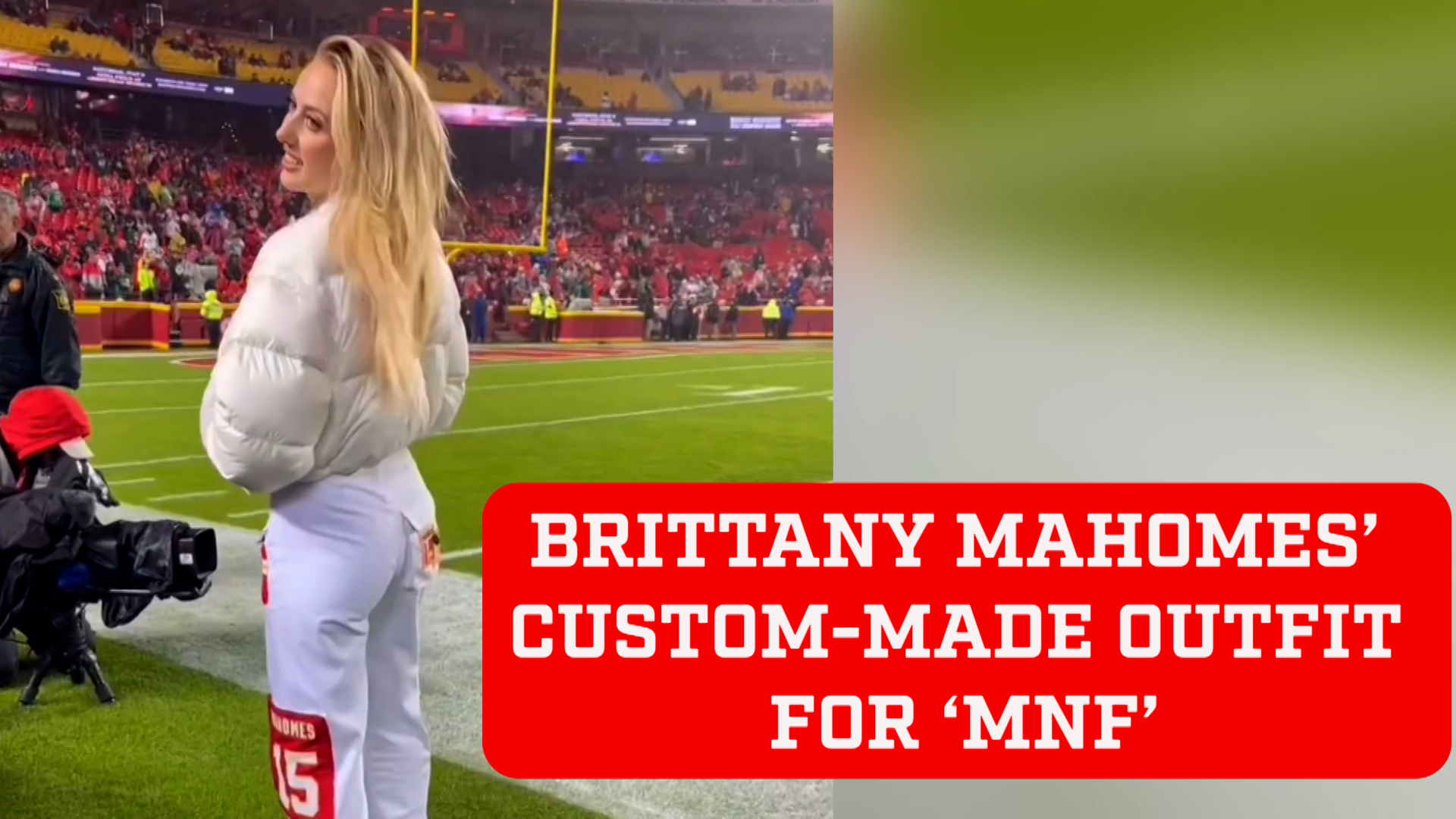 Brittany Mahomes' awesome tailor-made outfit for the Chiefs 'Monday Night Football' game