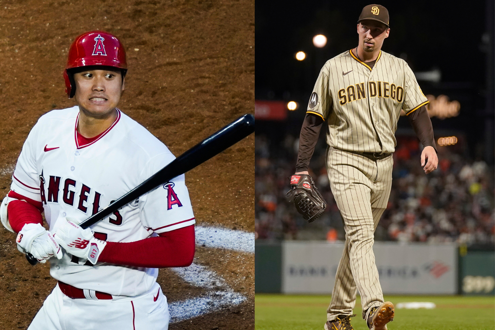 Ohtani (left) is the likely AL MVP, while Snell (right) is expected to win the NL Cy Young Award.